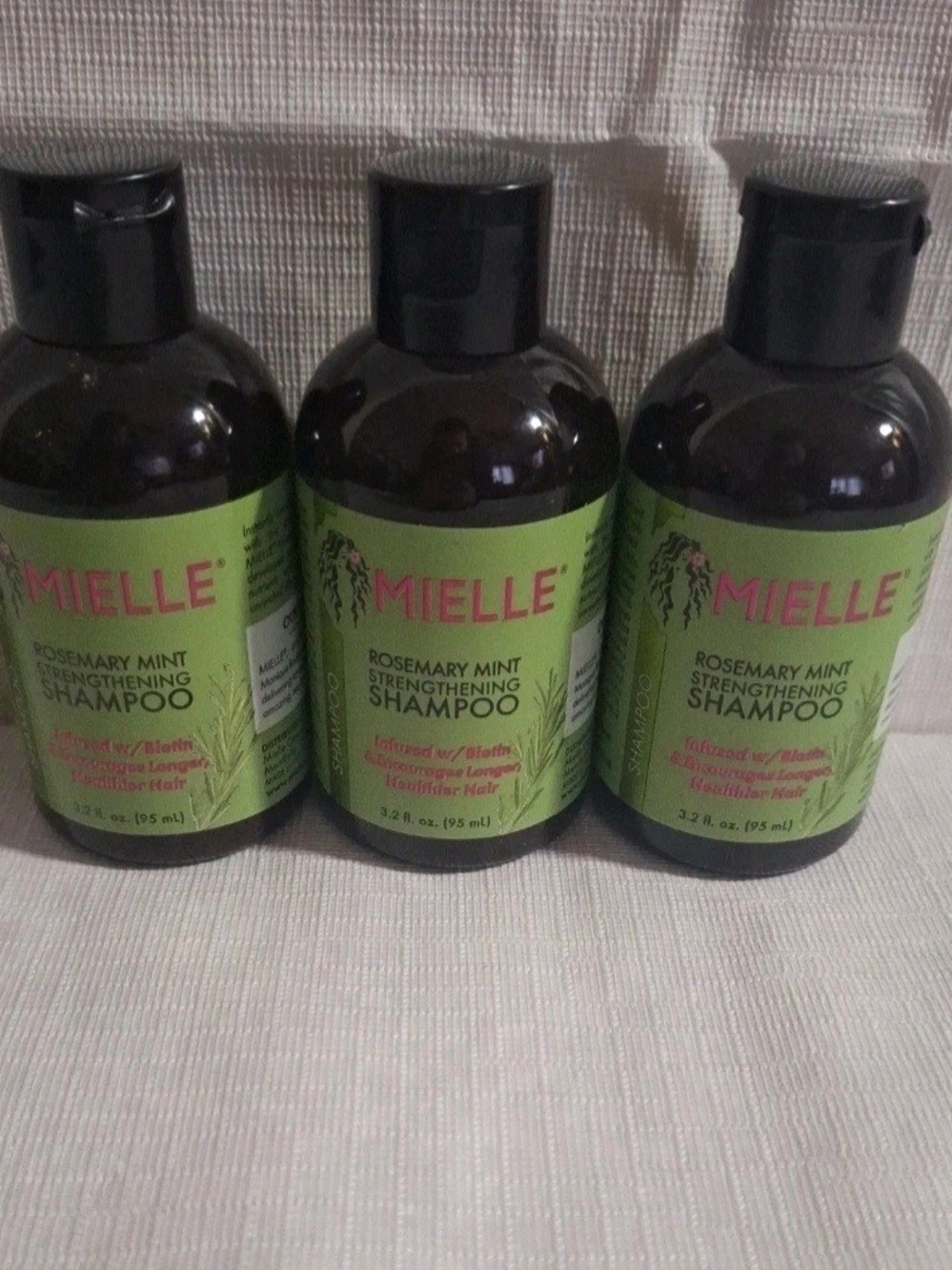 Lot Of 3 Mielle Organics Rosemary Mint Strengthening Shampoo Travel Size 3.2 Oz